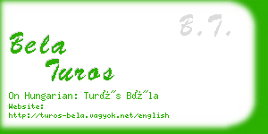 bela turos business card